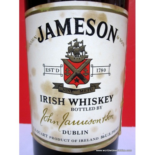 Jameson Irish Whiskey 86 Proof US Quart